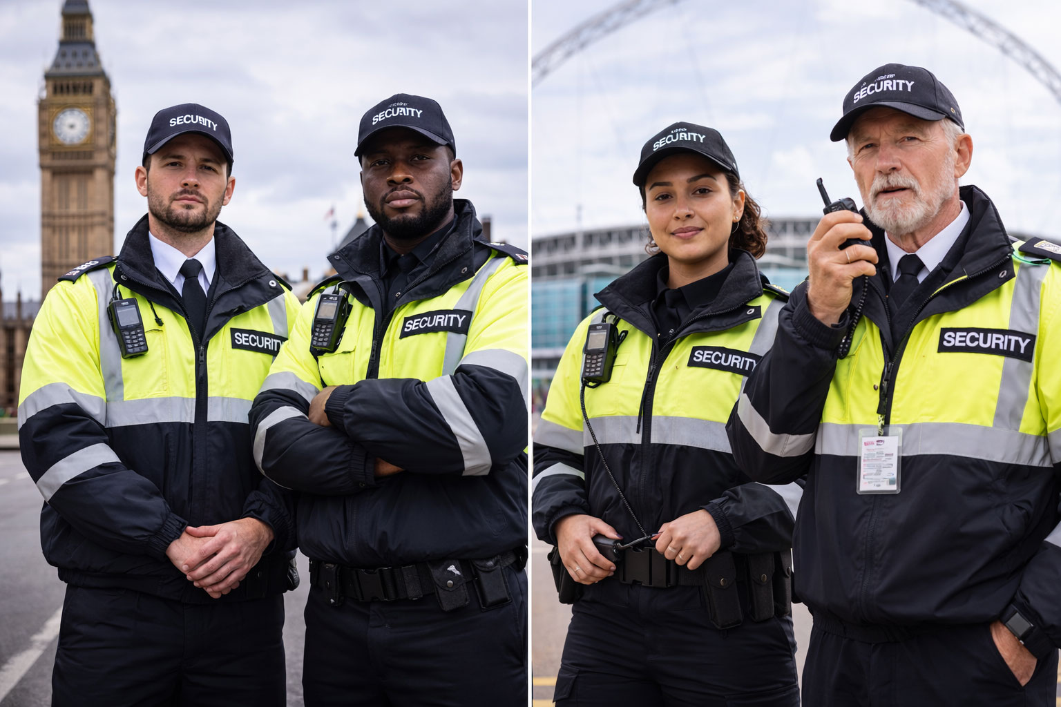 Professional security guard on duty